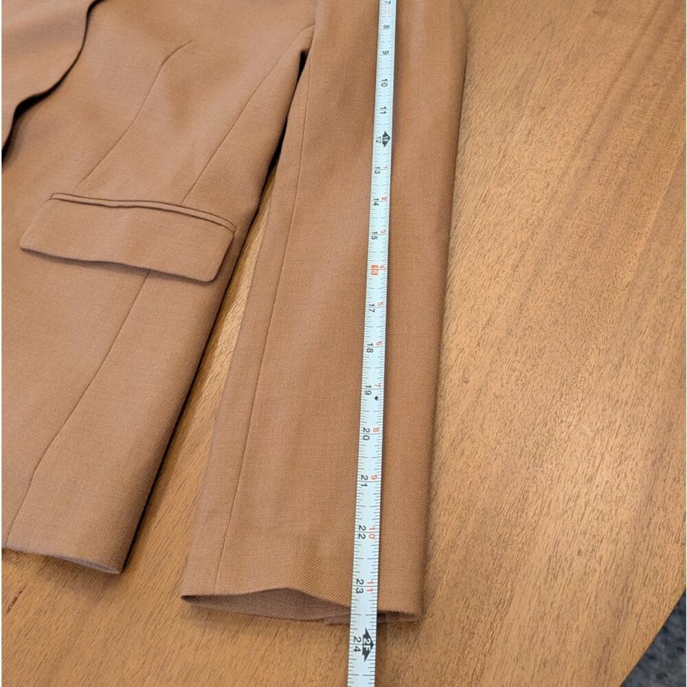 J.Crew Regent Wool Flannel Blazer Jacket B0323 Womens 4 Camel Single-breasted - Picture 11 of 13